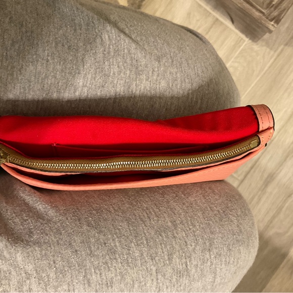 Dooney & Bourke Pink Leather Clutch with Gold Hardware